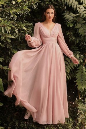 Elegant long-sleeved bridesmaid dresses in rich colors like burgundy and forest green, ideal for a cozy Thanksgiving celebration.
